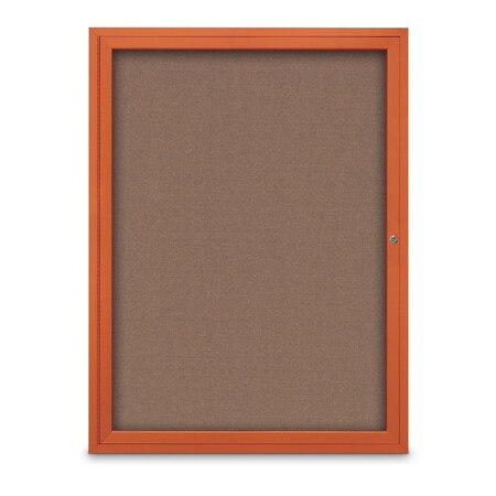 United Visual Products Slim Enclosed Corkboard, 18"x24", White Alum Frame/Keylime UVEB1824-WHITE-KEYLIME
